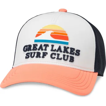 Petten gebogen meerkleurig snapback , Great Lakes Surf Club Riptide Valin van American Needle