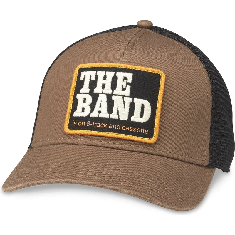 trucker-kasket-brun-og-sort-snapback-the-band-valin-fra-american-needle