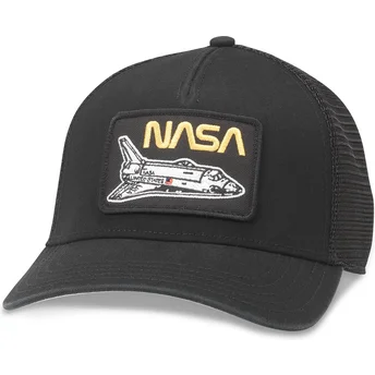 Czapka trucker czarna snapback NASA Twill Valin Patch American Needle