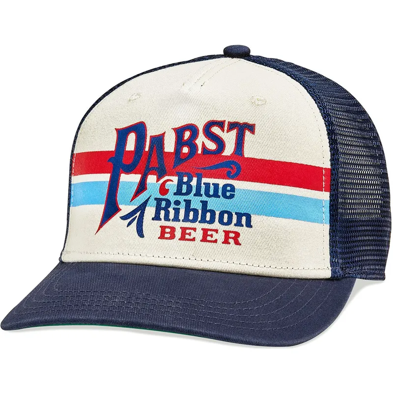 beige-och-marinbla-trucker-keps-snapback-pabst-blue-ribbon-sinclair-fran-american-needle