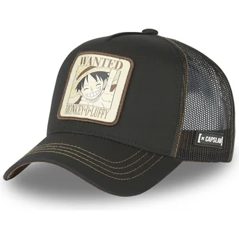 Sort trucker-kasket Monkey D. Luffy Wanted Dead Or Alive WAN1 One Piece fra Capslab