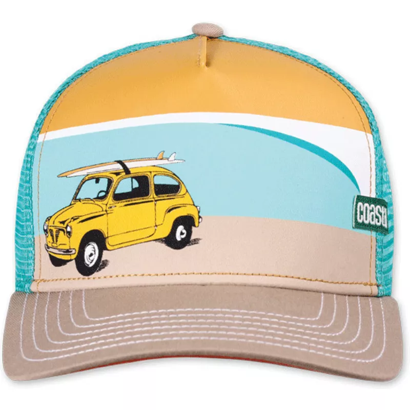 coastal-surfy-car-hft-beige-orange-and-blue-trucker-hat
