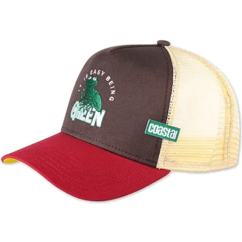 Casquette trucker marron et rouge It Is Easy Being Green HFT Coastal