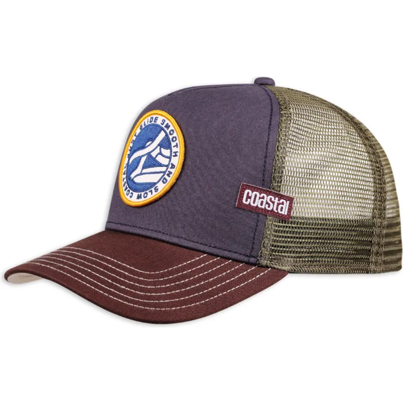 keps-trucker-marinbla-gron-och-brun-just-glide-smooth-and-slow-hft-fran-coastal