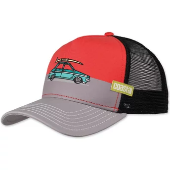 Coastal Retro Beauty HFT Red and Grey Trucker Hat