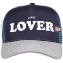 trucker-kasket-marinebla-og-gra-wave-lover-hft-fra-coastal