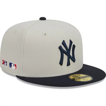 Gorra plana gris y azul marino ajustada 59FIFTY Farm Team de New York Yankees MLB de New Era