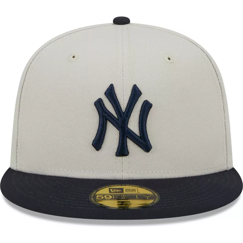 Blue Navy Era Yankees MLB York 59FIFTY Farm Fitted and Flat Brim New Cap Grey Team New