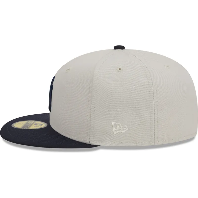 New Era Flat Brim 59FIFTY Farm Team New York Yankees MLB Grey and Navy Blue  Fitted Cap