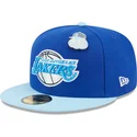 casquette-plate-bleue-ajustee-59fifty-the-elements-water-pin-los-angeles-lakers-nba-new-era