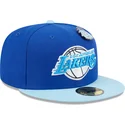 casquette-plate-bleue-ajustee-59fifty-the-elements-water-pin-los-angeles-lakers-nba-new-era