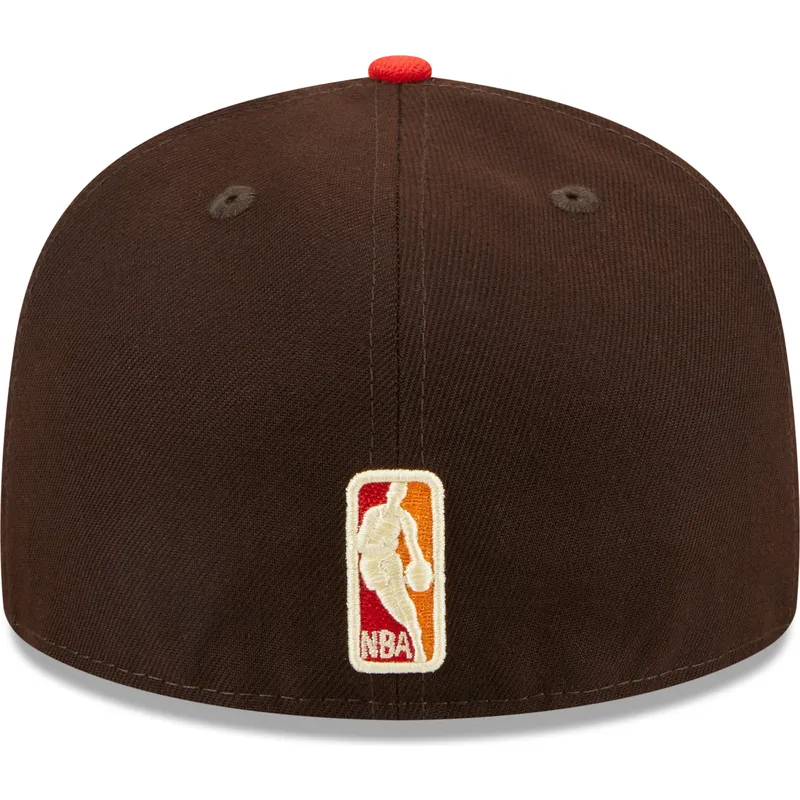 petten-plat-bruin-aangepast-59fifty-the-elements-fire-pin-van-miami-heat-nba-van-new-era