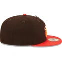 casquette-plate-marron-et-rouge-ajustee-59fifty-the-elements-fire-pin-miami-heat-nba-new-era