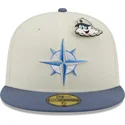 casquette-plate-grise-et-bleue-ajustee-59fifty-the-elements-air-pin-seattle-mariners-mlb-new-era