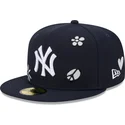 casquette-plate-bleue-marine-ajustee-59fifty-sunlight-pop-new-york-yankees-mlb-new-era