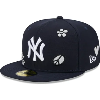 Casquette plate bleue marine ajustée 59FIFTY Sunlight Pop New York Yankees MLB New Era