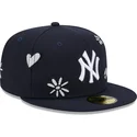 casquette-plate-bleue-marine-ajustee-59fifty-sunlight-pop-new-york-yankees-mlb-new-era