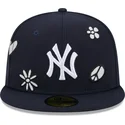 casquette-plate-bleue-marine-ajustee-59fifty-sunlight-pop-new-york-yankees-mlb-new-era