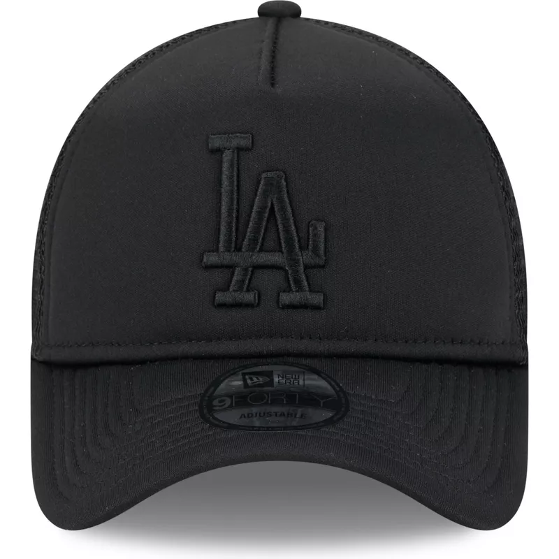 new-era-black-logo-9forty-a-frame-all-day-trucker-los-angeles-dodgers-mlb-black-trucker-hat