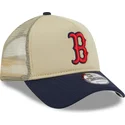 gorra-trucker-beige-y-azul-marino-9forty-a-frame-all-day-trucker-de-boston-red-sox-mlb-de-new-era