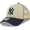 gorra-trucker-beige-y-azul-marino-9forty-a-frame-all-day-trucker-de-new-york-yankees-mlb-de-new-era