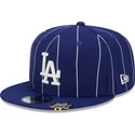 flad-bla-snapback-kasket-9fifty-pinstripe-visor-clip-fra-los-angeles-dodgers-mlb-fra-new-era