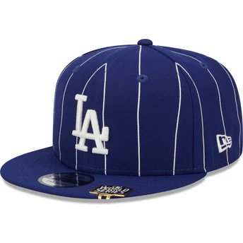 Cap plat blue snapback 9FIFTY Pinstripe Visor Clip van Los Angeles Dodgers MLB van New Era