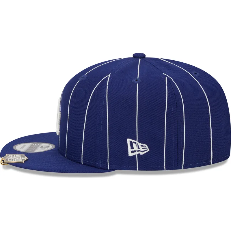 flad-bla-snapback-kasket-9fifty-pinstripe-visor-clip-fra-los-angeles-dodgers-mlb-fra-new-era