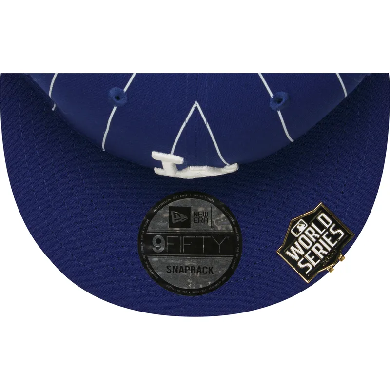 flad-bla-snapback-kasket-9fifty-pinstripe-visor-clip-fra-los-angeles-dodgers-mlb-fra-new-era