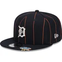 casquette-plate-bleue-marine-snapback-9fifty-pinstripe-visor-clip-detroit-tigers-mlb-new-era