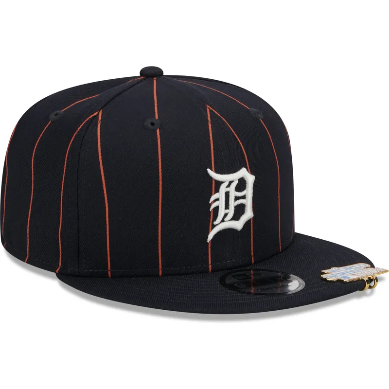 marinebla-flat-snapback-kasket-9fifty-pinstripe-visor-clip-fra-detroit-tigers-mlb-fra-new-era
