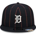 casquette-plate-bleue-marine-snapback-9fifty-pinstripe-visor-clip-detroit-tigers-mlb-new-era