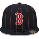 casquette-plate-bleue-marine-snapback-9fifty-pinstripe-visor-clip-boston-red-sox-mlb-new-era