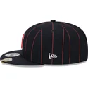 casquette-plate-bleue-marine-snapback-9fifty-pinstripe-visor-clip-boston-red-sox-mlb-new-era