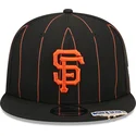 cappello-piatto-nero-snapback-9fifty-pinstripe-visor-clip-di-san-francisco-giants-mlb-di-new-era