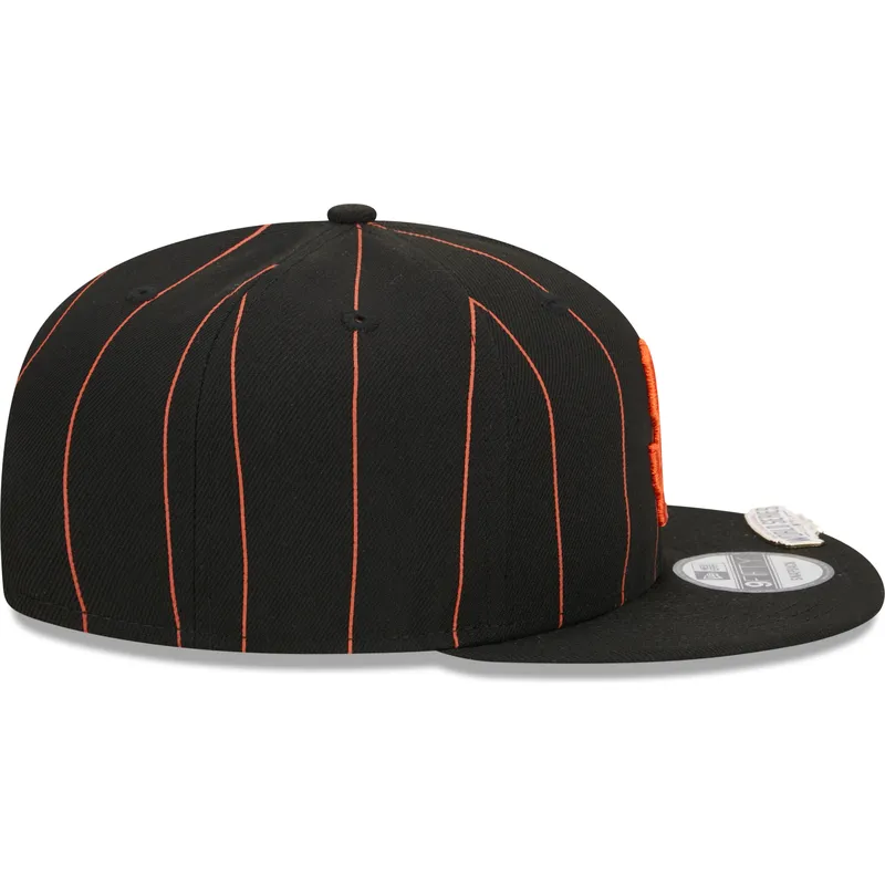cappello-piatto-nero-snapback-9fifty-pinstripe-visor-clip-di-san-francisco-giants-mlb-di-new-era
