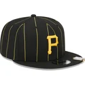 casquette-plate-noire-snapback-9fifty-pinstripe-visor-clip-pittsburgh-pirates-mlb-new-era