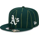 casquette-plate-verte-snapback-9fifty-pinstripe-visor-clip-oakland-athletics-mlb-new-era