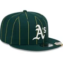 casquette-plate-verte-snapback-9fifty-pinstripe-visor-clip-oakland-athletics-mlb-new-era