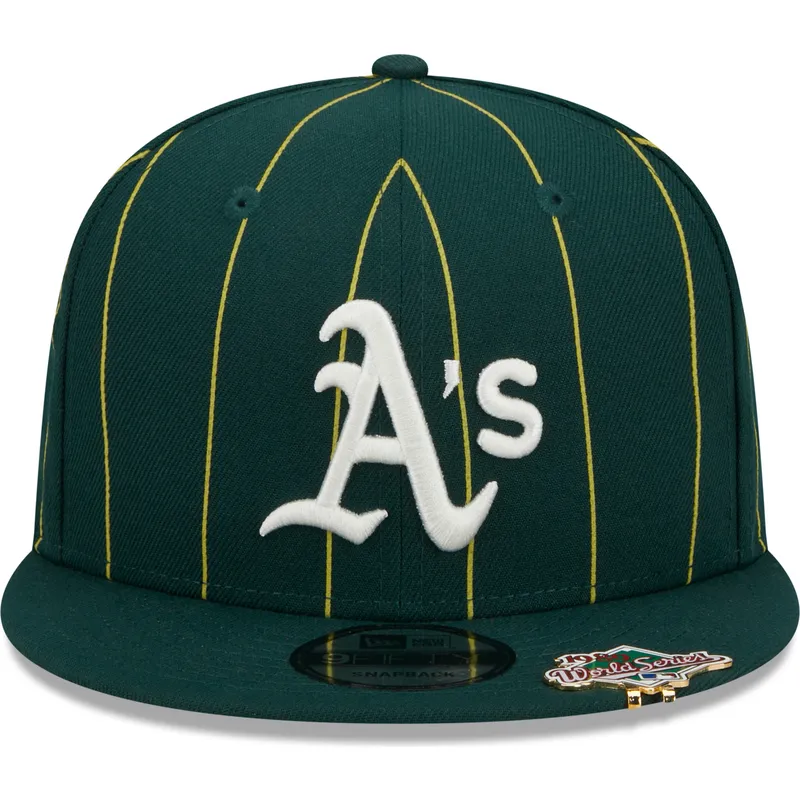 gron-flat-cap-snapback-9fifty-pinstripe-visor-clip-fra-oakland-athletics-mlb-fra-new-era