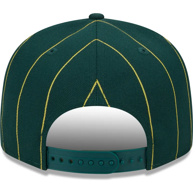 gron-flat-cap-snapback-9fifty-pinstripe-visor-clip-fra-oakland-athletics-mlb-fra-new-era