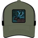 gorra-trucker-verde-y-negra-ciervo-forest-for2-beasts-de-capslab