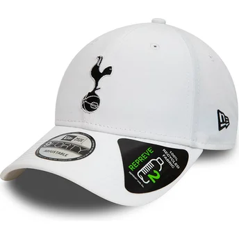 Cappellino curvo bianco regolabile 9FORTY Repreve del Tottenham Hotspur Football Club Premier League di New Era