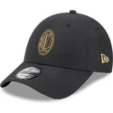 casquette-courbee-noire-ajustable-avec-logo-dore-9forty-ac-milan-serie-a-new-era