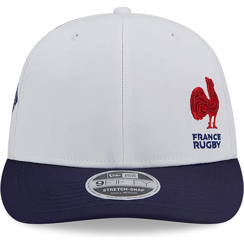 cappellino-visiera-curva-bianco-e-blu-snapback-9fifty-stretch-snap-flawless-di-french-rugby-federation-ffr-di-new-era