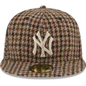 cappello-piatto-marrone-aderente-59fifty-harris-tweed-dei-new-york-yankees-mlb-di-new-era