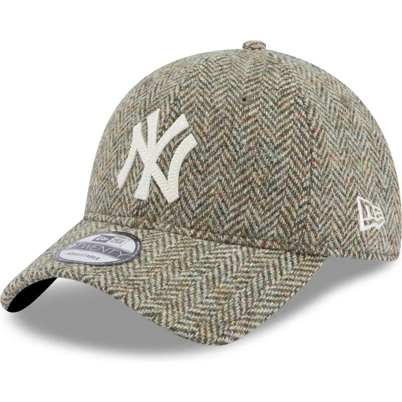 petten-gebogen-grijs-verstelbare-band-9twenty-tweed-pack-van-new-york-yankees-mlb-van-new-era
