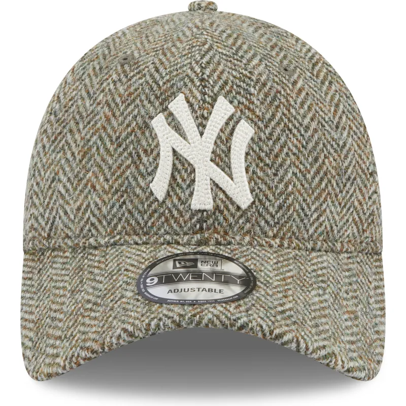 petten-gebogen-grijs-verstelbare-band-9twenty-tweed-pack-van-new-york-yankees-mlb-van-new-era