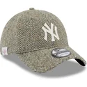 petten-gebogen-grijs-verstelbaar-9twenty-tweed-pack-van-new-york-yankees-mlb-van-new-era