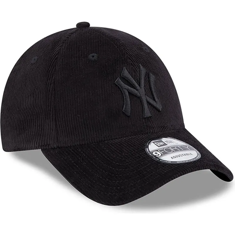 New Era - Casquette réglable 9FORTY noire à large cordon des Yankees de New  York